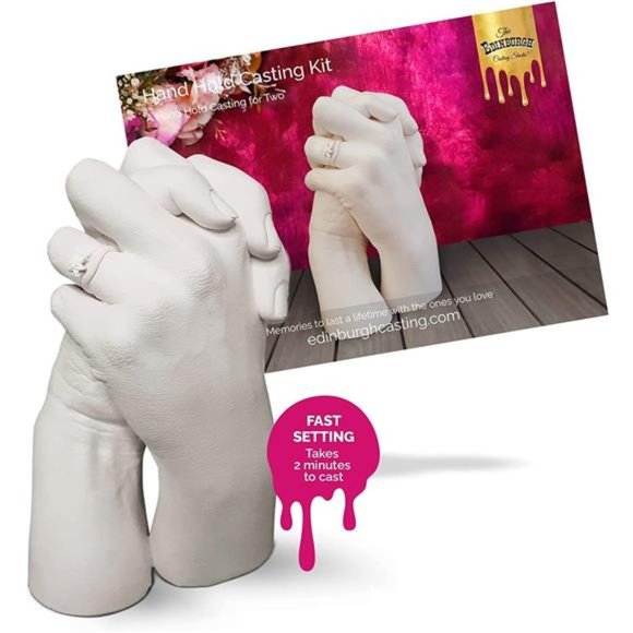 Hand Casting Kit Couples - Lifelike Stone Sculpture for Two Hand Mold Mom Dad - Picture 1 of 6